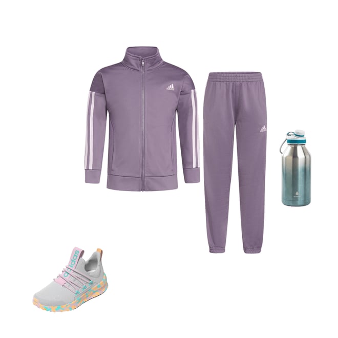 adidas Big Girls 2-pc. Suit, - JCPenney Violet Track Shadow Color