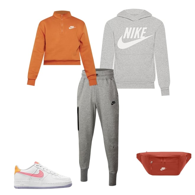 Nike Air Force 1 Low White/Coral Chalk/Laser Orange Grade School Girls'  Shoe - Hibbett