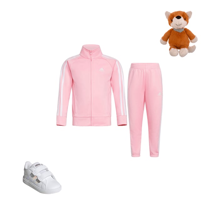 Childrens pink 2024 adidas tracksuit