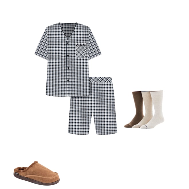 Hanes men's short sleeve short leg pajama on sale set