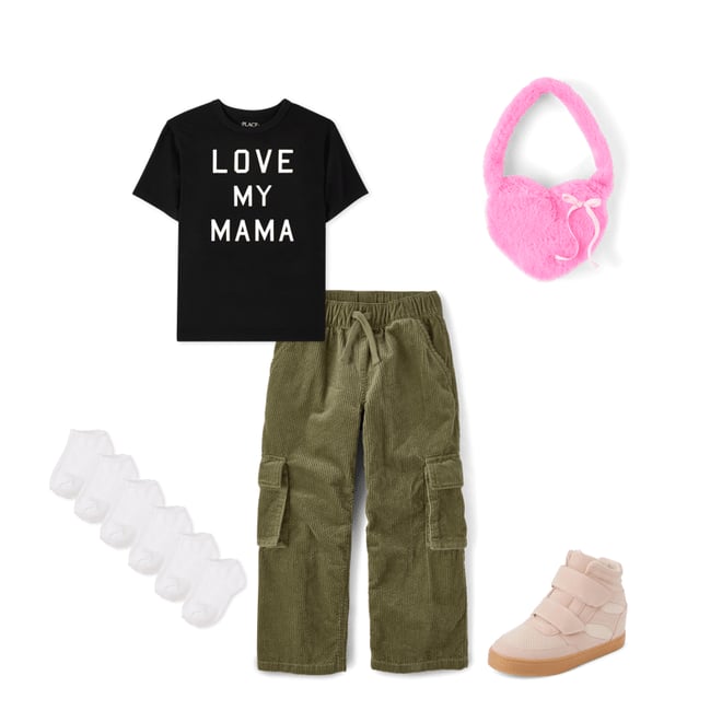 love-my-family様3点 Kids Matching Family Short Sleeve Love My Mama Graphic Tee - BLACK