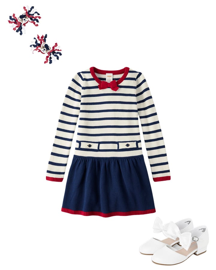 Girls Long Sleeve Sailor Knit Peplum Sweater Dress - Parisian Chic