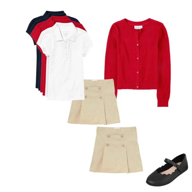 4th bundle featuring 3 items which compliment Girls Uniform Ruffle Pique Polo 6-Pack