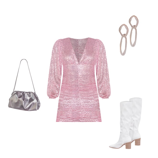 Never Go Out of Style Silver Sequin Fringe Mini Dress, M - Concert Outfit - Women's - Pink Lily Boutique