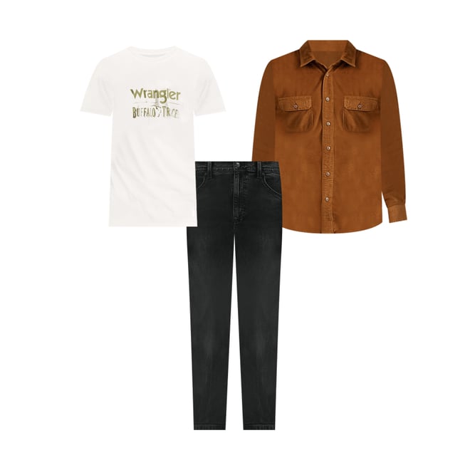 Wrangler x Buffalo Trace™ Men's Logo T-Shirt in Vanilla