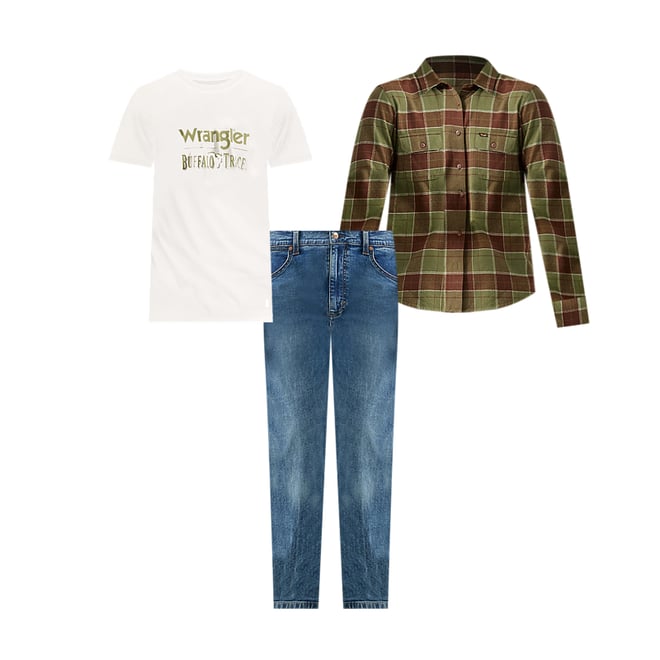 Wrangler x Buffalo Trace™ Men's Logo T-Shirt in Vanilla
