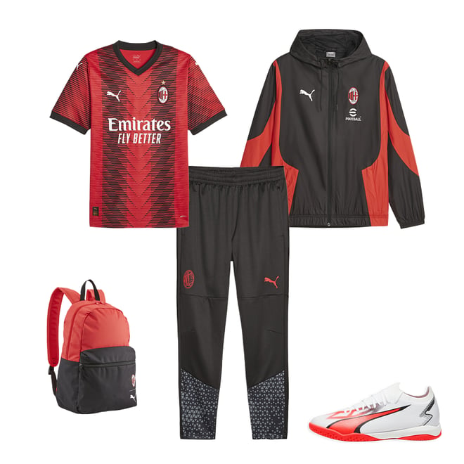Tracksuit jacket AC Milan Puma Training For All Time KIDS 2023 24 pockets  with zip Red