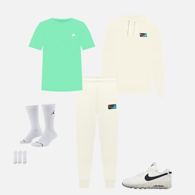 Shop Nike Club Fleece Logo Patch Joggers FB8437-113 white
