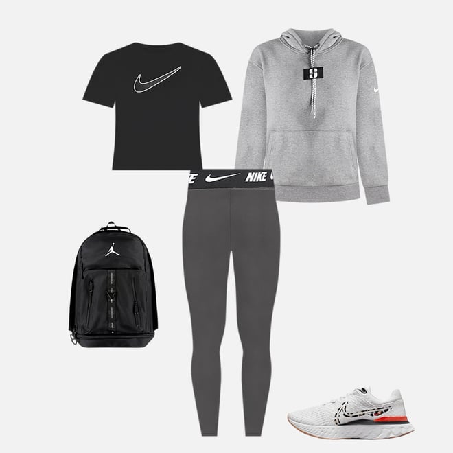 Nike Sportswear Club High Waisted Swoosh Leggings CJ1984 010 - Shiekh