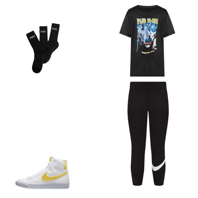 Shop Nike NSW Essential Swoosh Leggings CZ8530-010 black