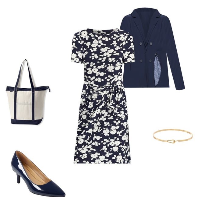 sheath dress with cardigan