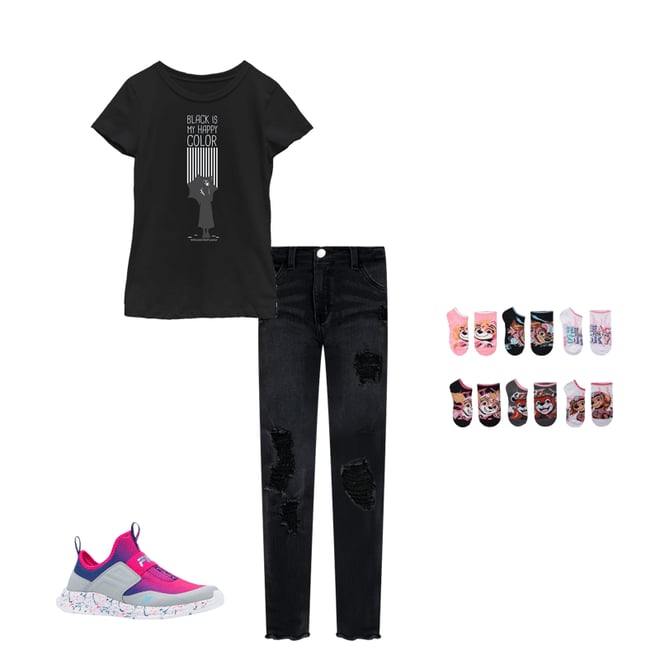  Wednesday Black Is My Happy Color Full Body Dark Silhouette  T-Shirt : Clothing, Shoes & Jewelry