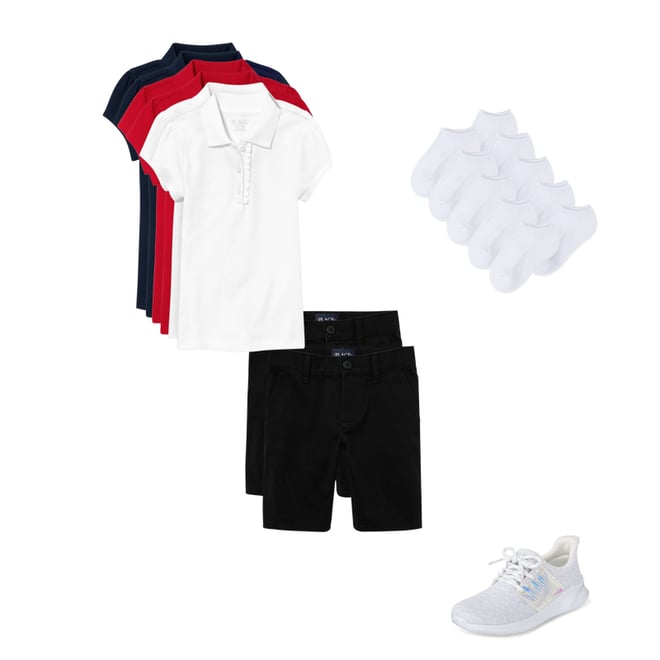 2nd bundle featuring 3 items which compliment Girls Uniform Ruffle Pique Polo 6-Pack