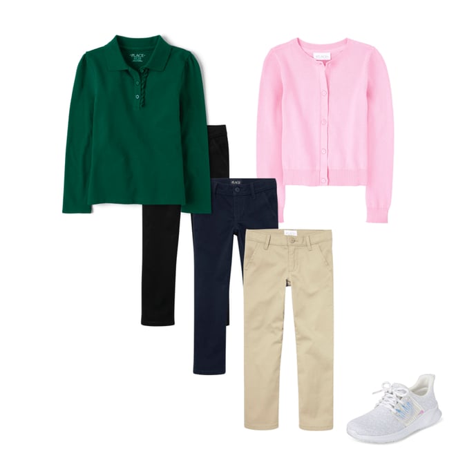 8th bundle featuring 3 items which compliment Girls Uniform Ruffle Pique Polo