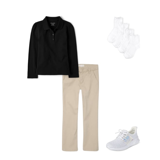 7th bundle featuring 3 items which compliment Girls Uniform Stretch Skinny Chino Pants