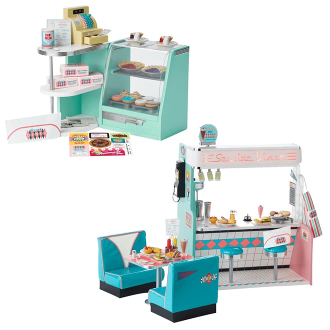 mega construx american girl maryellen's seaside diner building set