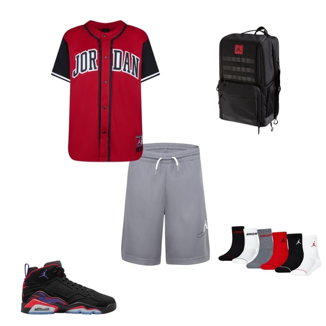 Jordan HBR Baseball Jersey - Youth in Gym Red Size M | WSS