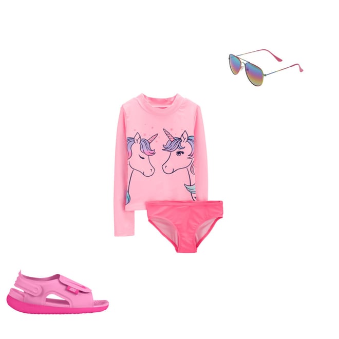 unicorn rash guard swimsuit