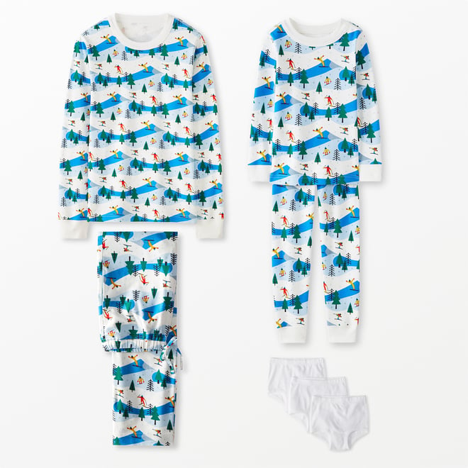 Holiday Print Long John Pajama Set