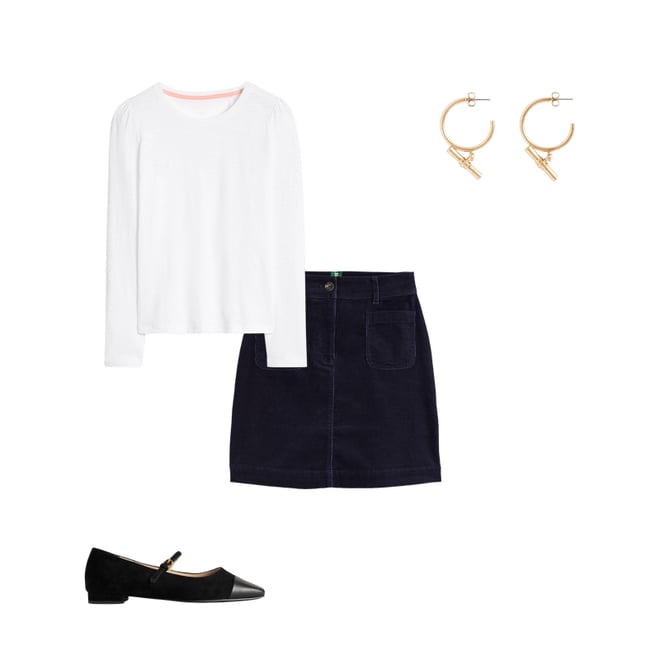 4th bundle featuring 3 items which compliment Estella Cord Skirt-Navy