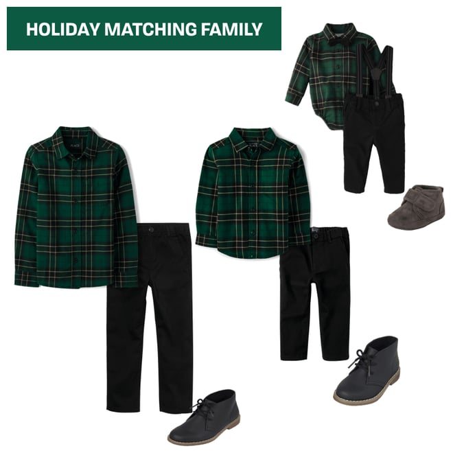 Baby And Toddler Boys Matching Family Christmas Long Sleeve Plaid