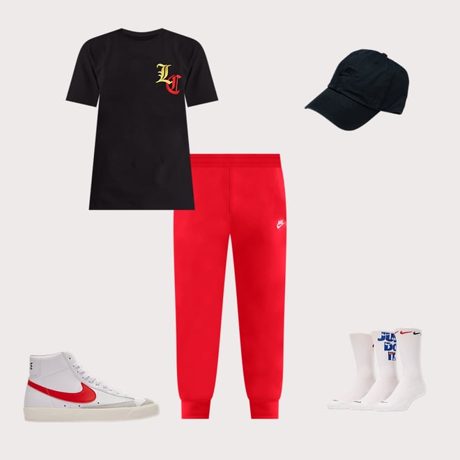 Red Nike Sportswear Club Fleece Joggers