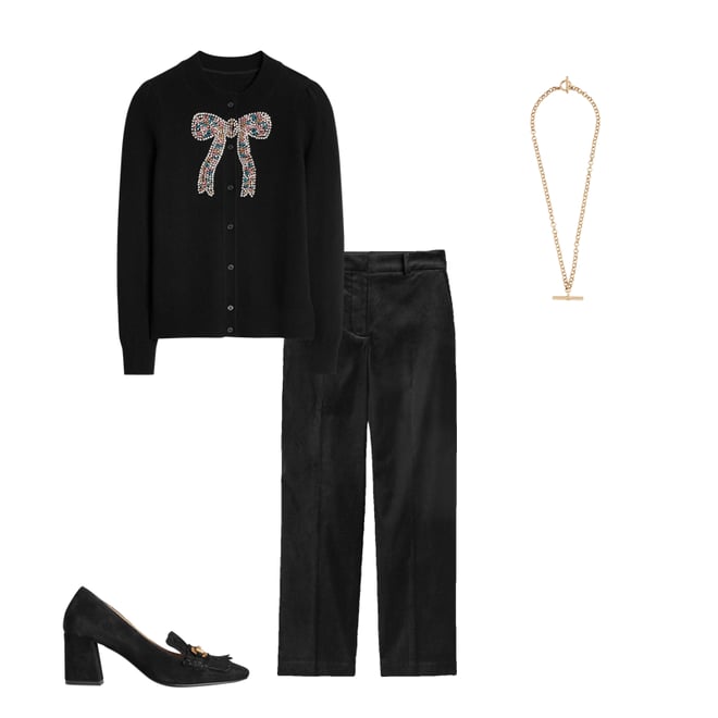 1st bundle featuring 3 items which compliment Kew Velvet Pants-Black