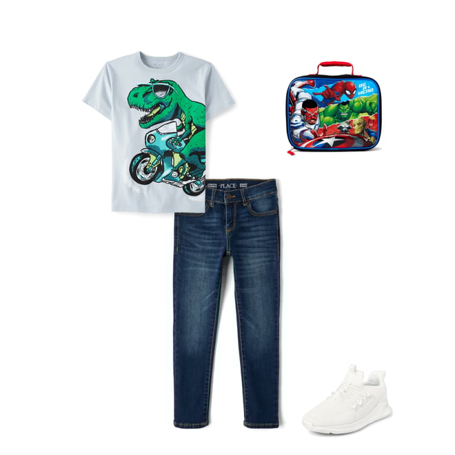 2nd bundle featuring 3 items which compliment Boys Dino Motorcycle Graphic Tee