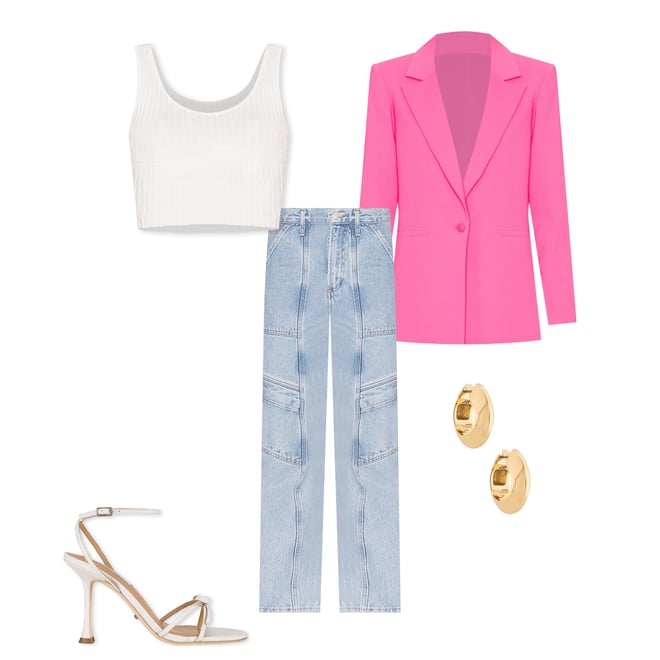 1st bundle featuring 4 items which compliment Rib Sweater Knit Cropped Scoop Tank