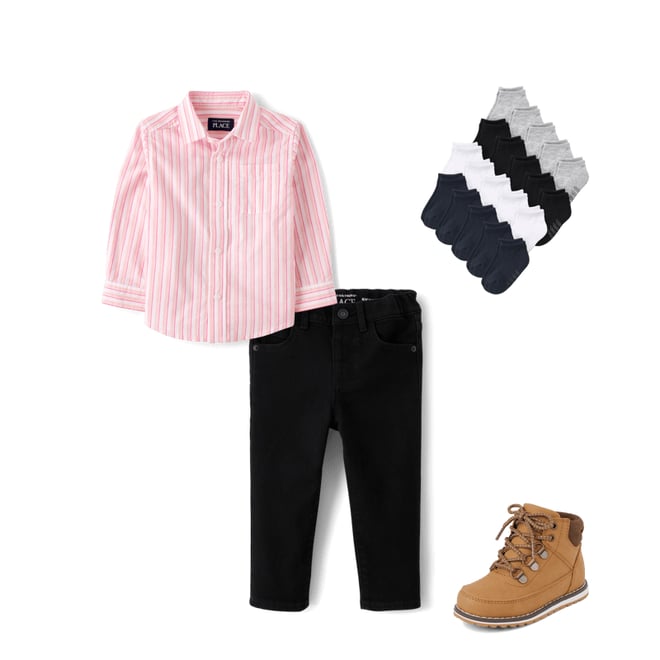 8th bundle featuring 3 items which compliment Toddler Boys Contrast Cuff Lace Up Boots