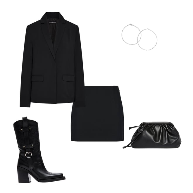 IMAAN Faux Leather Blazer Black Women s Boyfriend Fit Blazer