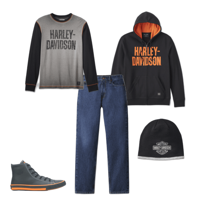 Men's Bar Font Zip-Up Hoodie | Harley-Davidson USA