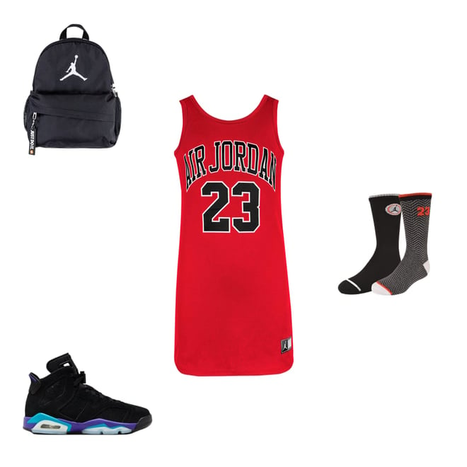  Jordan Girl's HBR Jersey Dress (Little Kids/Big Kids) Gym Red  MD (8-10 Big Kid): Clothing, Shoes & Jewelry