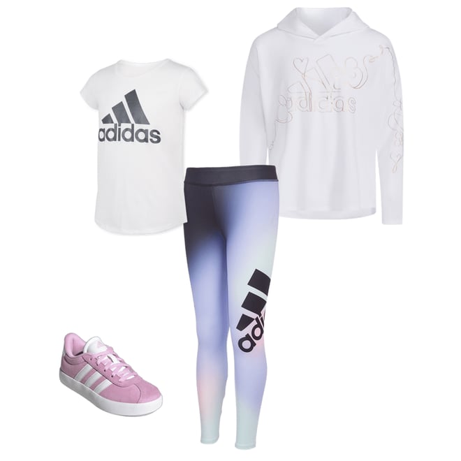 Adidas Big Girls Mid Rise Full Length Leggings