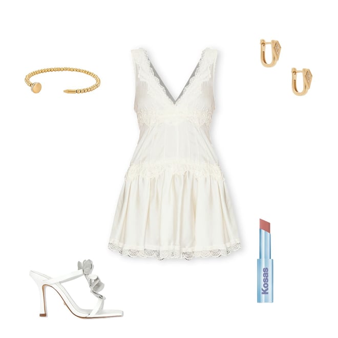 Free People IN THIS GROOVE ミニスリップワンピース - Tofu | REVOLVE