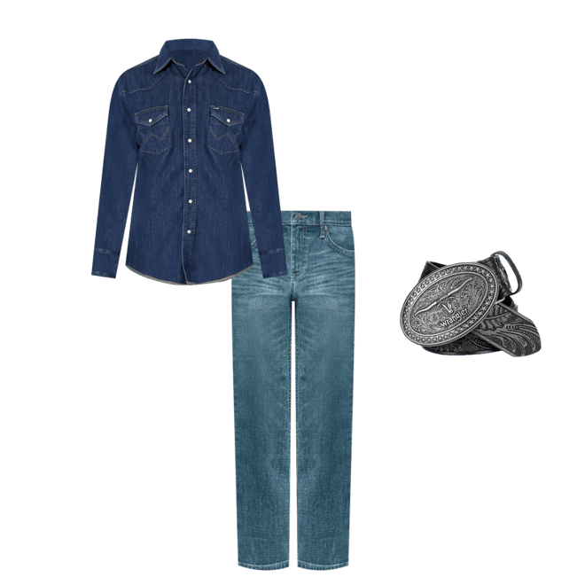 Cowboy Cut® Long Sleeve Western Denim Snap Work Shirt