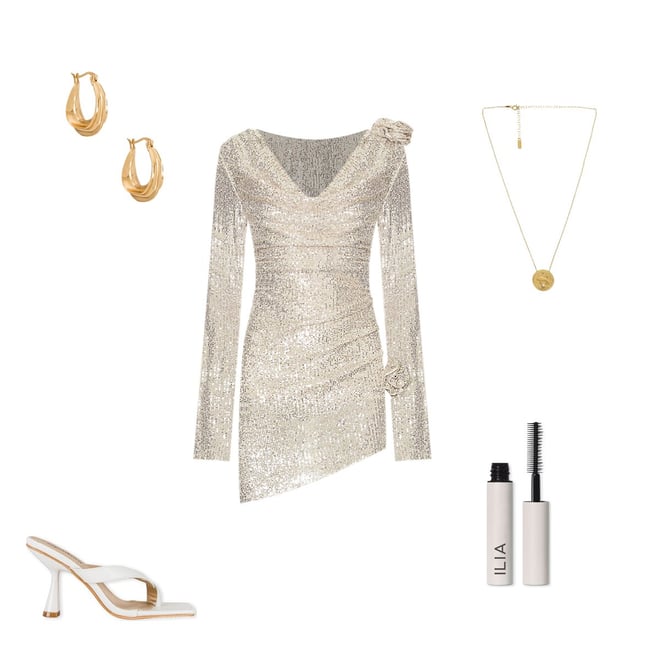 silver mini dress for love and lemons For Love and Lemons Opal Mini in Silver  TrenLend