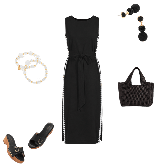 Embroidered Jersey Knit Midi Dress | Talbots
