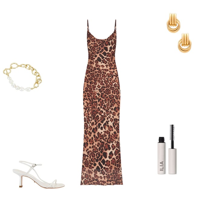 katina maxi dress in brown leopard Breanna Strapless Chiffon Maxi Dress - Leopard Print