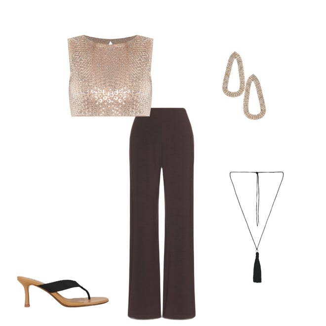 Camila Coelho Fernanda Crop Top in Silver | REVOLVE