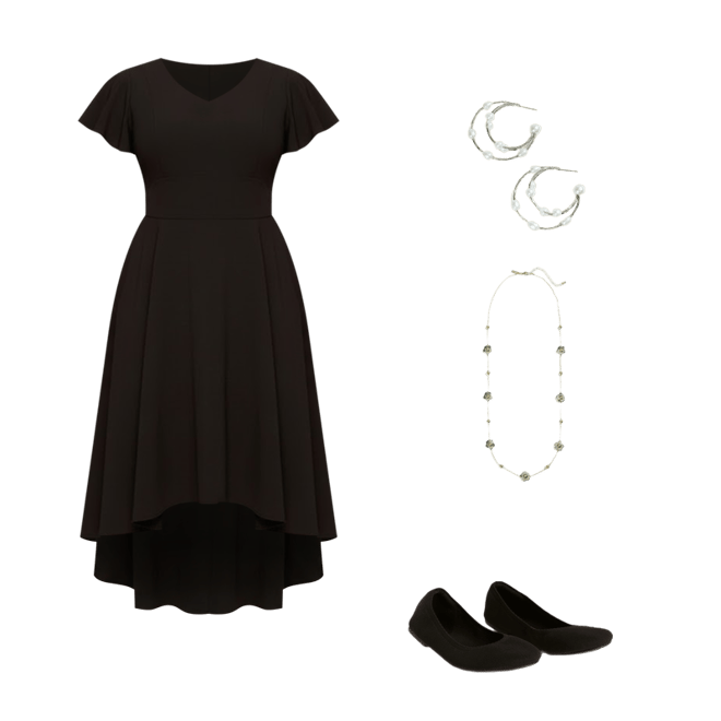 lena v neck high low midi dress Lane Bryant + Lena V-Neck High-Low Midi Dress