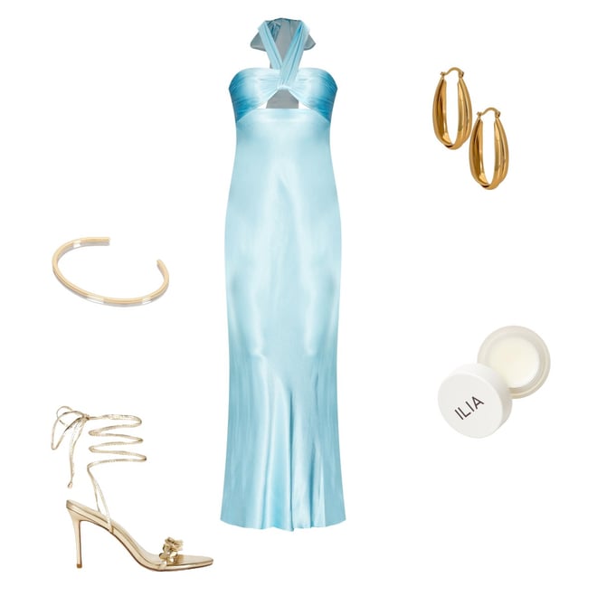 la lune ruched halter maxi dress - iceberg blue Shona Joy La Lune Ruched Halter Maxi Dress in Iceberg Blue