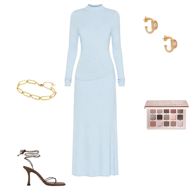 lioness blue long sleeve dress Resolution Maxi Dress