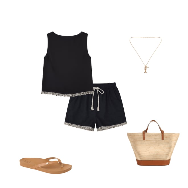Bella Dahl Elastic Waist Fringe Coordinating Shorts | Dillard's