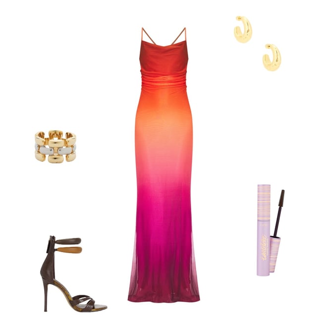 cosima ombre mesh maxi dress Emma Ombre Mesh Maxi Dress - Multi Color
