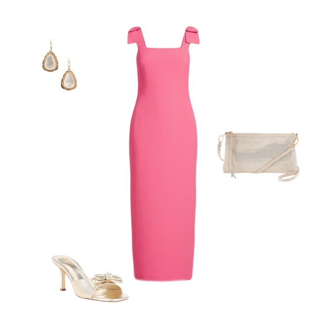 Lilly Pulitzer Bernice Satin Back Crepe Square Neck Bow Shoulder Maxi Dress  | Dillard's