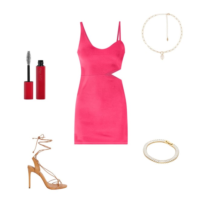 lambert mini dress hot pink h:ours Lambert Mini Dress in Hot Pink