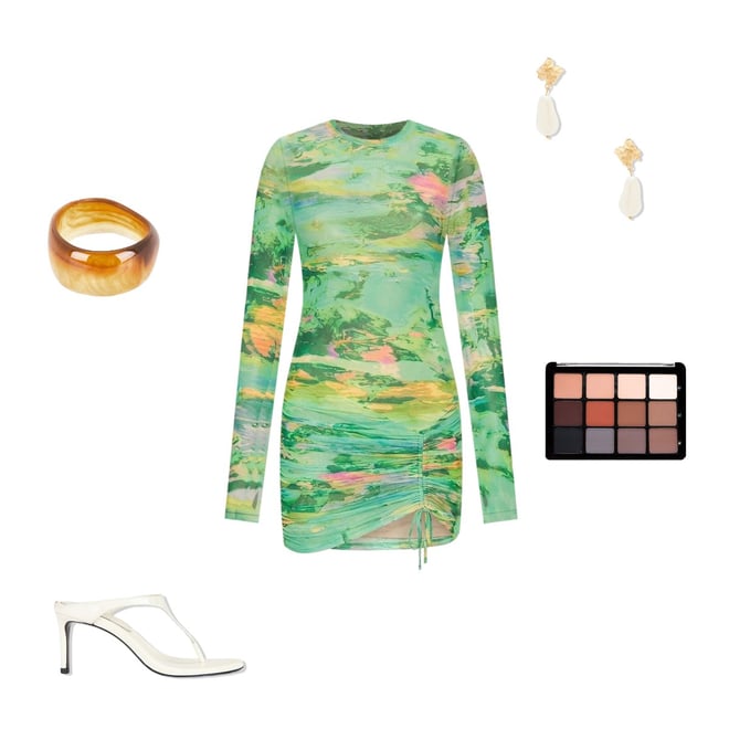 mirza mini dress in acid green marble x REVOLVE Mirza Dress