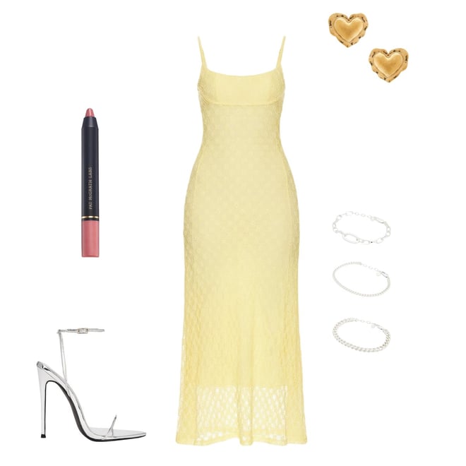 adoni mesh maxi dress in canary yellow bardot Adoni Mesh Maxi Dress