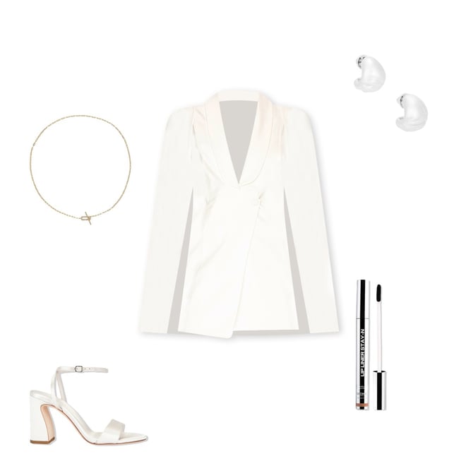 katie may boss lady cape dress Katie May Boss Lady Cape Blazer Mini Dress Ivory White Small